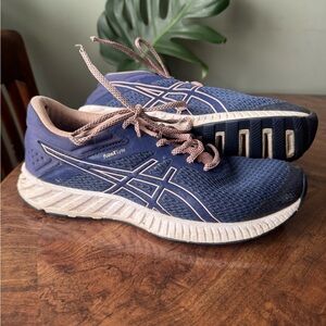 Asics Navy and Pink Running Shoes